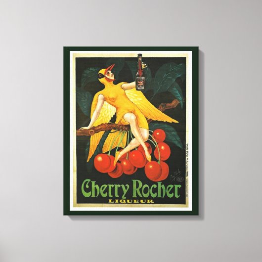 Vintage Cherry Rocher-Werbung Leinwanddruck (Vorderseite)
