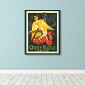Vintage Cherry Rocher-Werbung Leinwanddruck (Insitu (Holzboden))