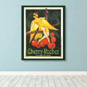 Vintage Cherry Rocher-Werbung Leinwanddruck (Insitu (Holzboden))