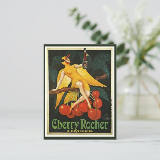 Vintage Cherry Rocher-Werbung Postkarte (Stehend Vorderseite)