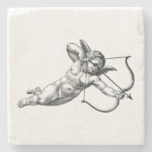 Vintage Cherub Angel Cupid-Liebe Steinuntersetzer (Vorderseite)