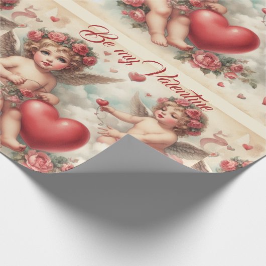 Vintage Cherub Angels Geschenkpapier (Ecke)