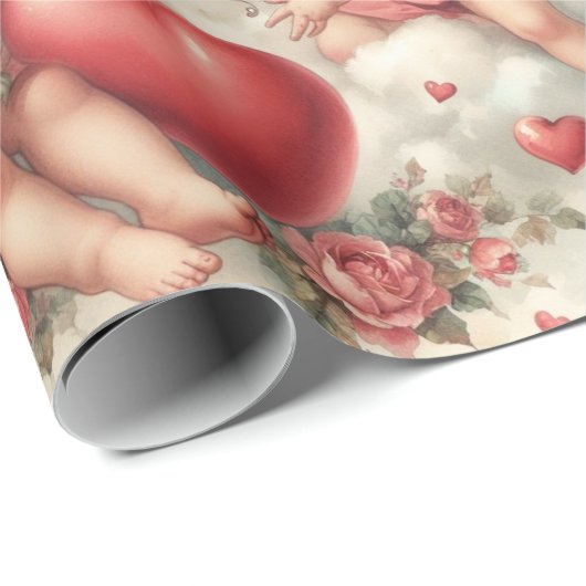 Vintage Cherub Angels Geschenkpapier (Rolleneckpunkt)