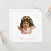 VINTAGE CHERUB CHRISTMAS FLATKARTE KARTE (Vorderseite/Rückseite Beispiel)