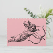 Vintage Cherub Cupid-Liebe Einladung (Stehend Vorderseite)