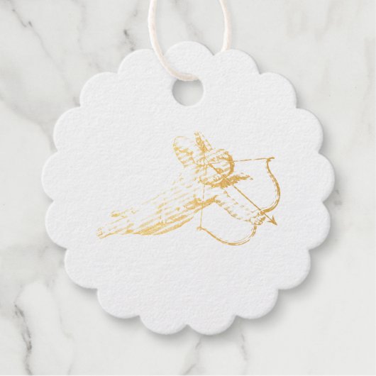 Vintage Cherub Cupid-Liebe Geschenkanhänger (Vorderseite)