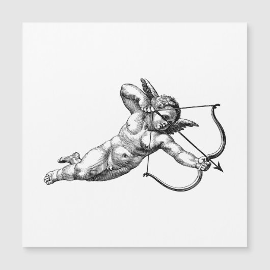 Vintage Cherub Cupid-Liebe Magnetkarte (Vorderseite)