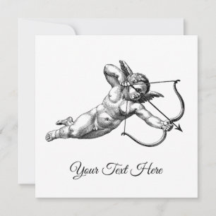 Vintage-Cherub-Cupid-Liebes-Aufkleber Etikett Save The Date