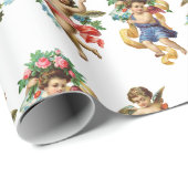Vintage Cherub Engel Geschenkpapier (Rolleneckpunkt)