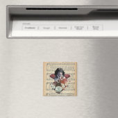 Vintage Cherub Girl Collage Magnet (In Situ (Geschirrspüler))