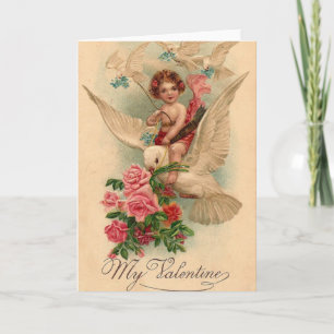 Vintage Cherub Mein Valentinstag Feiertagskarte