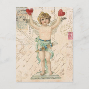 Vintage cherub Valentine postcard Feiertagspostkarte