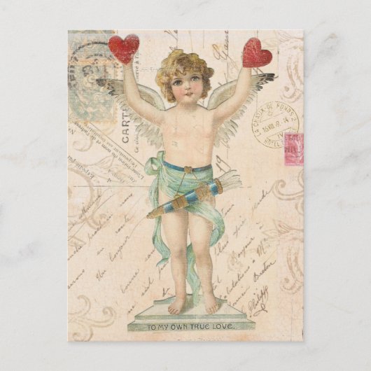Vintage cherub Valentine postcard Feiertagspostkarte (Vorderseite)