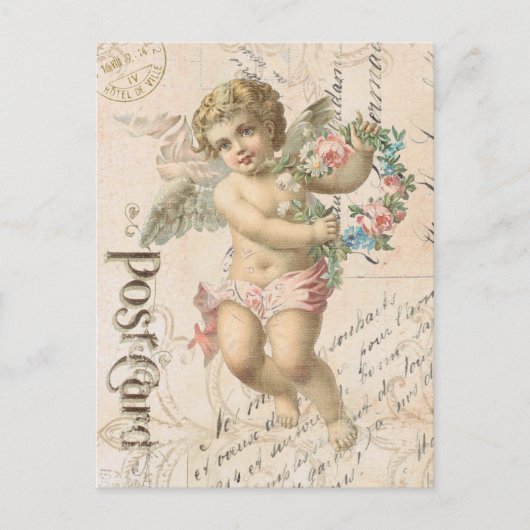 Vintage cherub Valentine postcard Feiertagspostkarte (Vorderseite)