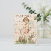 Vintage cherub Valentine postcard Feiertagspostkarte (Stehend Vorderseite)