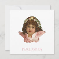 VINTAGE-CHERUB-WEIßNACHTS-KARTE FLACH