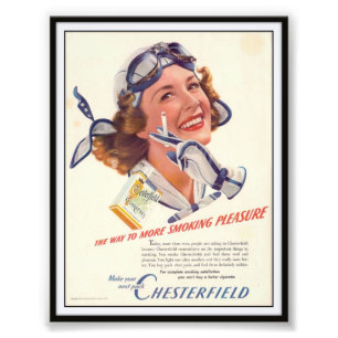 Vintage Chesterfield Zigarettenwerbung 1940 Fotodruck
