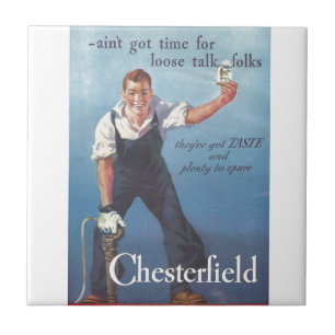 Vintage Chesterfield Zigarettenwerbung Fliese