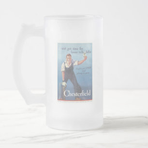 Vintage Chesterfield Zigarettenwerbung Mattglas Bierglas