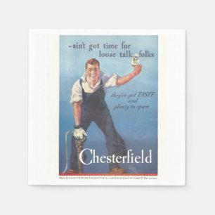 Vintage Chesterfield Zigarettenwerbung Serviette