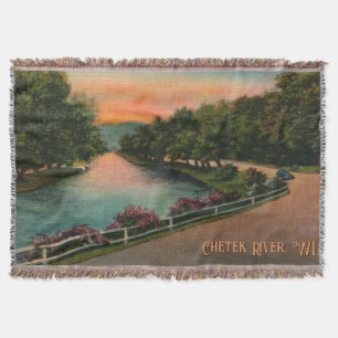 Vintage Chetek River Wisconsin Wurfdecke Decke
