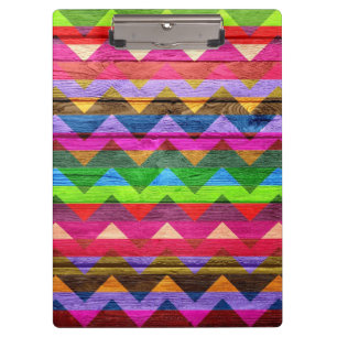 Vintage Chevron Holz Abstrakt #9 Klemmbrett