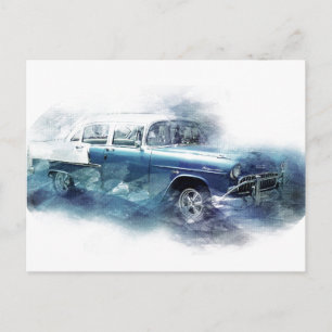 Vintage Chevy Auto aus den 1950er Jahren als digit Postkarte