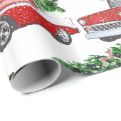 Vintage Chevy mit Weihnachtsbaum Geschenkpapier (Rolleneckpunkt)