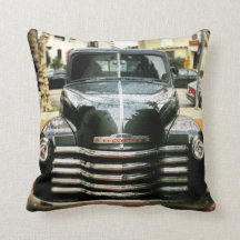 Vintage-Chevy-Truck-Kissen mit Kohlegrau-Rücken