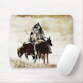 Vintage Cheyenne-Krieger auf Mousepad (Mit Mouse)