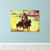 Vintage Cheyenne Warriors Wrapped Canvas Print Leinwanddruck (Insitu (Holzboden))