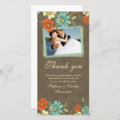 Vintage Chic Aqua Orange Creme Hochzeit danke (Vorne/Hinten)