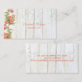 Vintage Chic-Blume, Spitzen, Holztextur Visitenkarte (Vorne/Hinten)