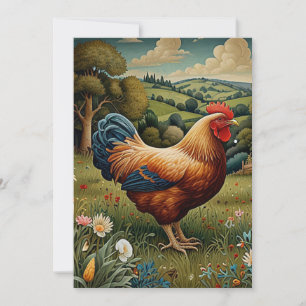 Vintage-chic-Boho-Hühnerweidelandschaft Einladung