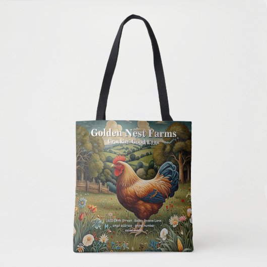 Vintage-chic Boho-Hühnerweidelandschaft Tasche (Vorderseite)