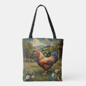 Vintage-chic Boho-Hühnerweidelandschaft Tasche (Rückseite)
