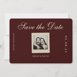 Vintage Chic Burgundy Photo Save the Date