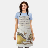 Vintage Chic Calligraphy butterfly Print Schürze (Getragen)