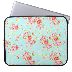 Vintage Chic floral Rosen blaue shabby Rosen Blume Laptopschutzhülle