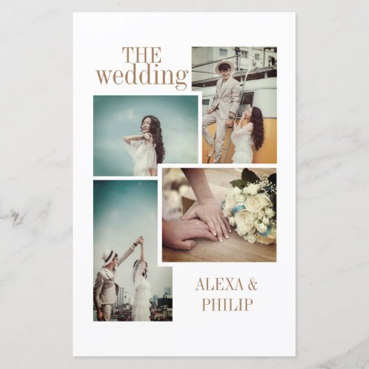 Vintage-Chic-Foto-Hochzeitsprogramme (Vorderseite)