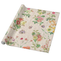 Vintage-chic gelb rosa süßes Blumenmuster