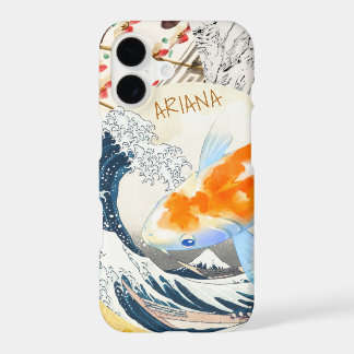 Vintage Chic Gold Koi-Teich mit japanischem Monogr