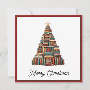 Vintage-Chic lustige farbenfrohe Weihnachtsbuchbau Feiertagskarte