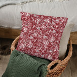 Vintage Chic Red White Classy Toile Floral Pattern Kissen<br><div class="desc">Beautiful antique dark burgundy red colored toile style flowers pattern. Ornate, whimsical hipster design for the stylish artistic fashionista or artsy fashion diva, hip trendsetter, vintage retro, nouveau deco or modern abstract graphic digital motif designer. Cute, classy and fashionable decorative items for decorating the master or children's bedroom, nursery, living...</div>