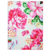 Vintage Chic-Rosa-Blumen mit Blumen Klemmbrett (Rückseite)