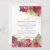 Vintage Chic Rose Gold und Blush Brautparty Einladung (Vorderseite)