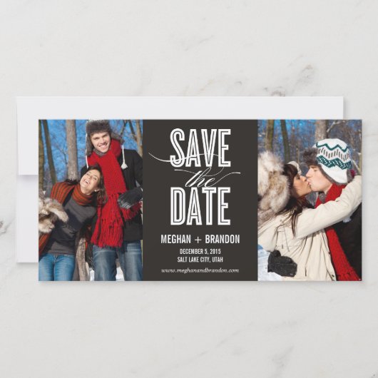 Vintage Chic Save The Date Fotokarten (Vorderseite)