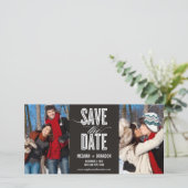 Vintage Chic Save The Date Fotokarten (Stehend Vorderseite)