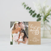 Vintage Chic Script Hochzeit Dankeschön Postkarte (Stehend Vorderseite)