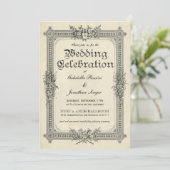 Vintage Chic Wedding Einladungen 1 A (Stehend Vorderseite)